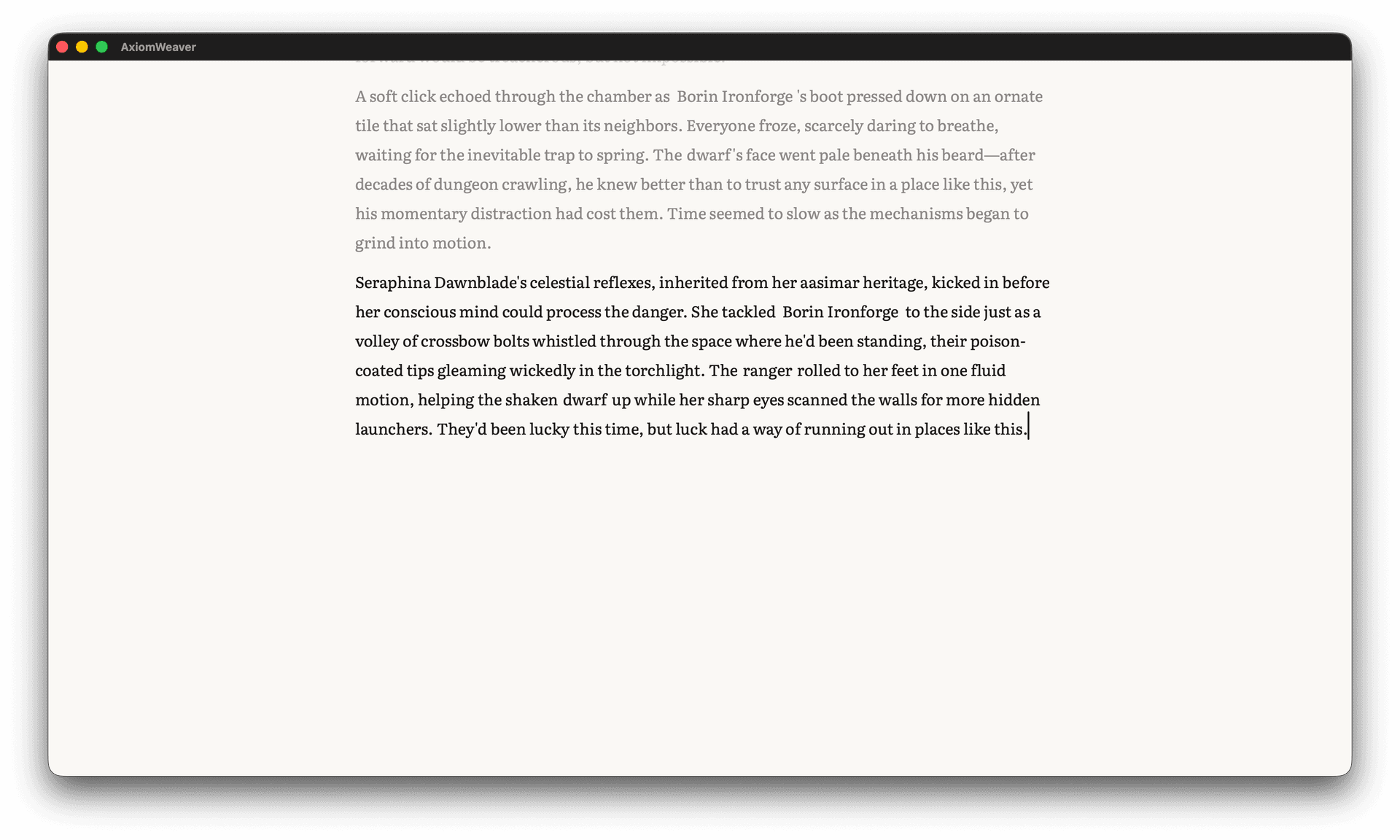 AxiomWeaver Focus Mode