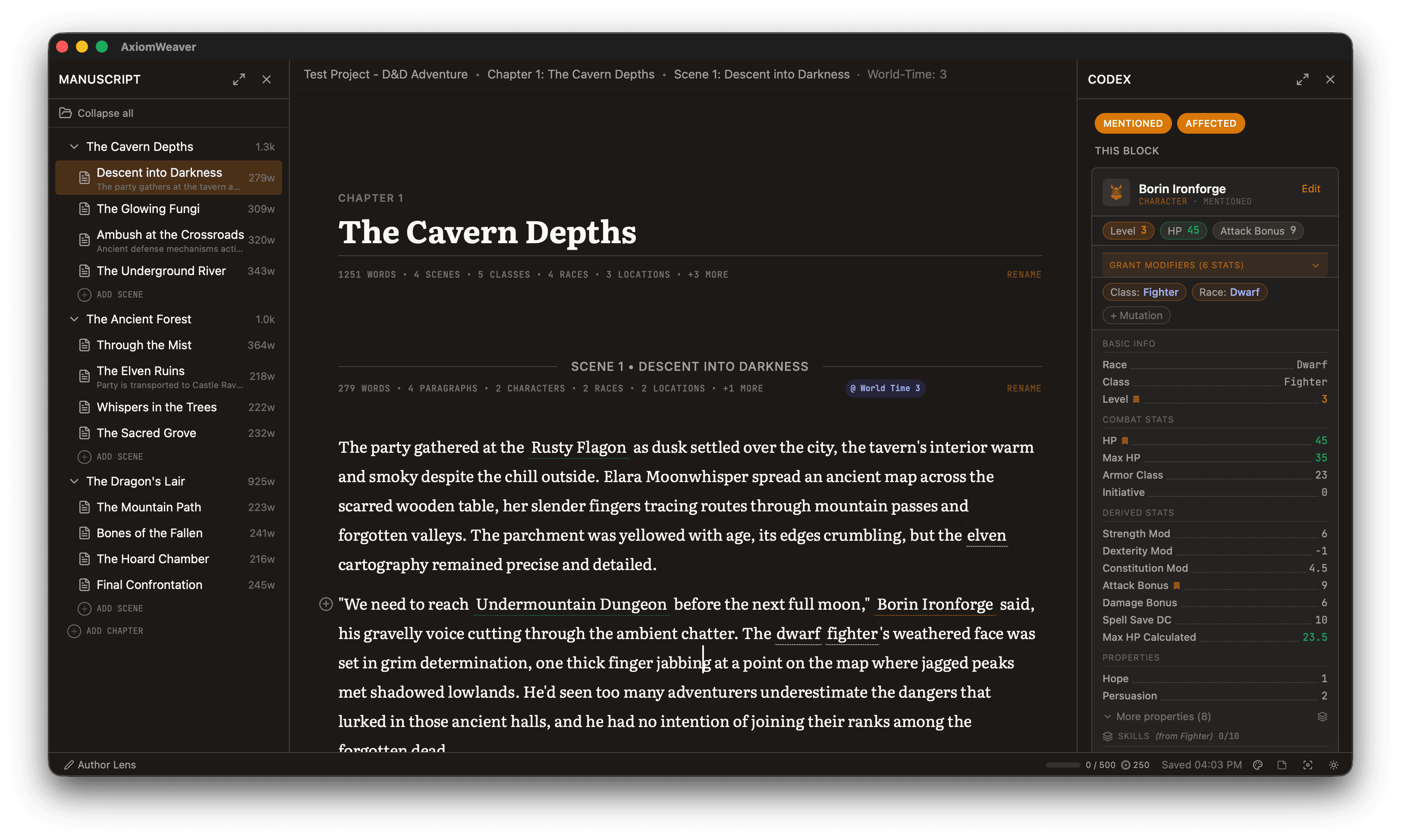 AxiomWeaver Full Editor View